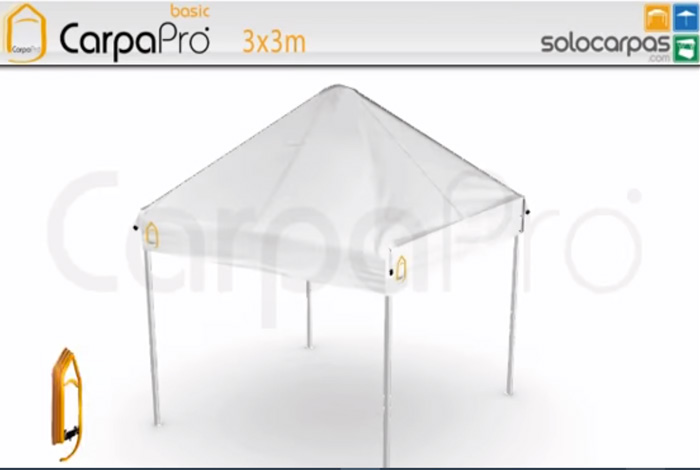 Video Simulador 3D carpas plegables CarpaPro® Basic 3x3 m