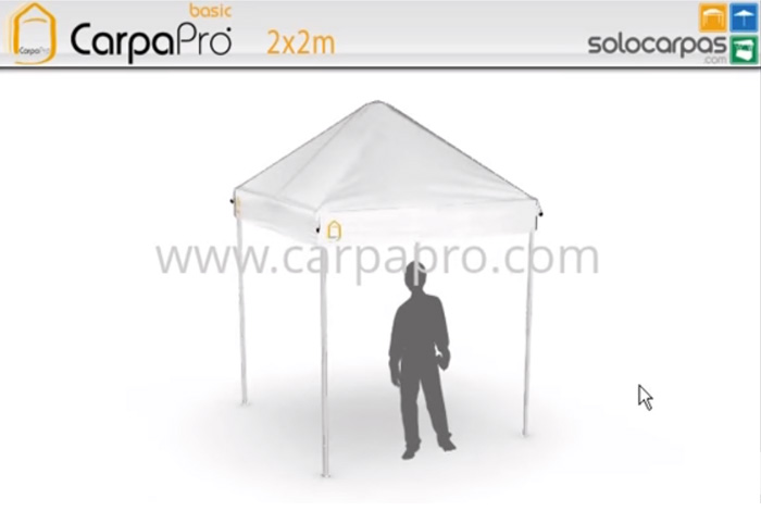 Video Simulador 3D carpas plegables CarpaPro® Basic 2x2 m