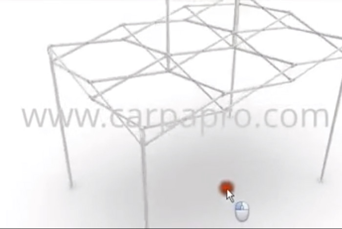Video Simulador 3D estructura carpas plegables CarpaPro® Basic 2x3 m