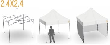 Carpa plegable cuadrada Classic de 24x24m