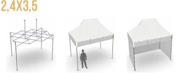 Carpa plegable rectangular Classic de 2,4x3,5 m