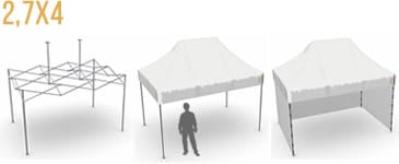 Carpa plegable rectangular Classic de 2,7x4m