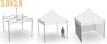 Carpa plegable cuadrada Classic de 3,9x3,9 m