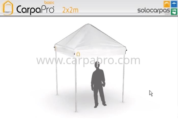 Video Simulador 3D carpas plegables CarpaPro® Basic 2x2 m