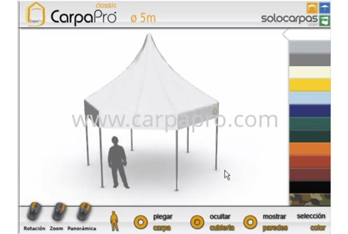 Video 3D carpas plegables CarpaPro® Classic Hexagonal de 5m